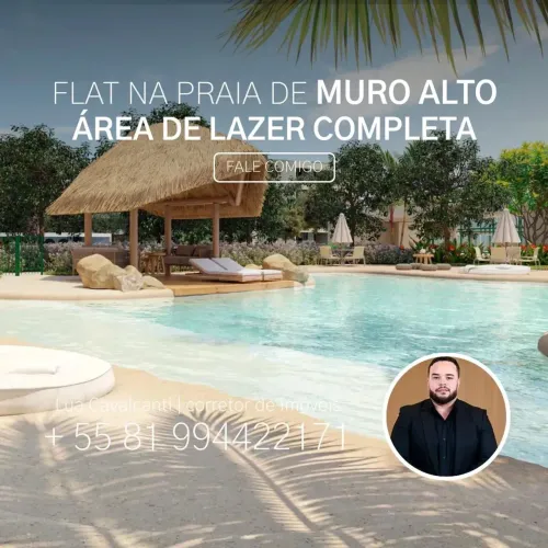 FLAT EM  MURO ALTO | 2 QUARTOS | PERNAMBUCO CONSTRUTORA | LAZER COMPLEO MAIOR RESORT DE MU