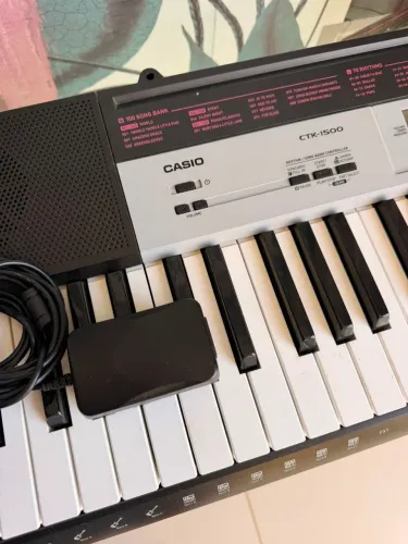 Teclado Casio CTK-1500 + Suporte + Fonte Original