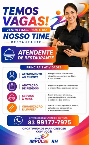 TEMOS VAGAS DE EMPREGO