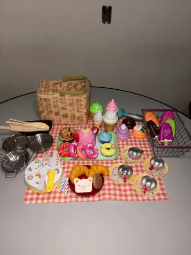 Kit de cozinha mais comidinhas de brinquedo 