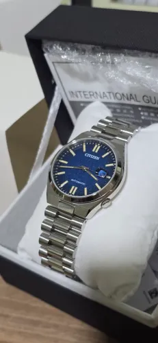 Citizen Tsuyosa 40mm automático vidro Safira Azul Texturizado 