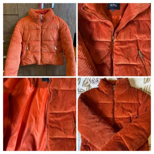 Jaqueta puffer veludo cotelê M