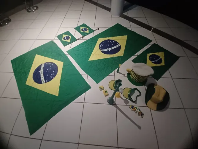Adereços fantasia copa do Brasil bandeira chapeu bandeira