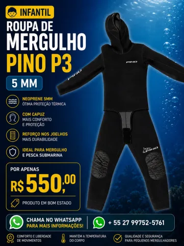 Roupa Infantil de Mergulho Pino P3