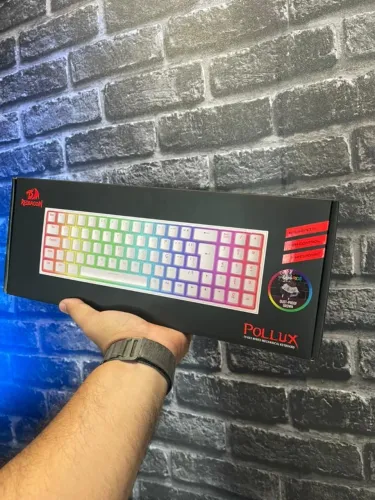 ? Teclado Mecânico Redragon Pollux RGB Branco (75% - Switch Brown)