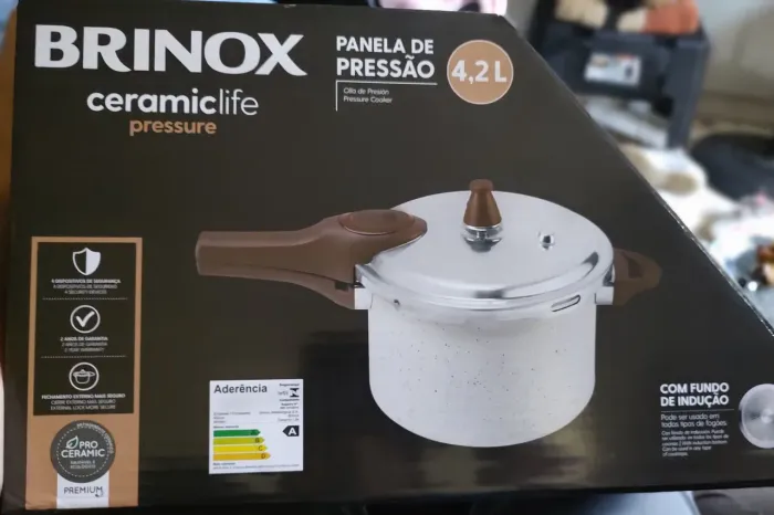 Panela de brinox cerâmica 4.2 litros