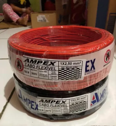 Cabo Fio Flexível 2,5mm rolo de 100 metros 