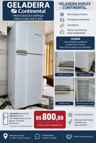 Geladeira Continental Duplex - R$ 800