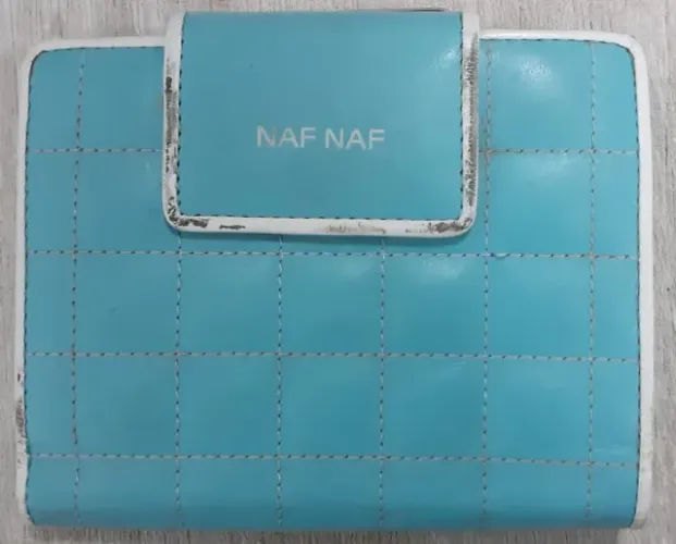 Carteira Vintage Naf Naf Paris Anos 90 - Mini Wallet Retro cor Turquesa