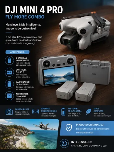 DJI Mini 4 Pro Fly More - Excelente Estado