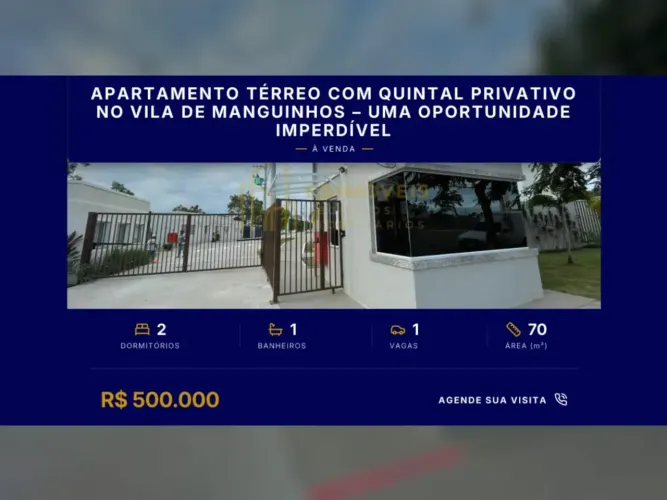 Venha Conhecer este Apartamento com Quintal em Morada de Laranjeiras!
