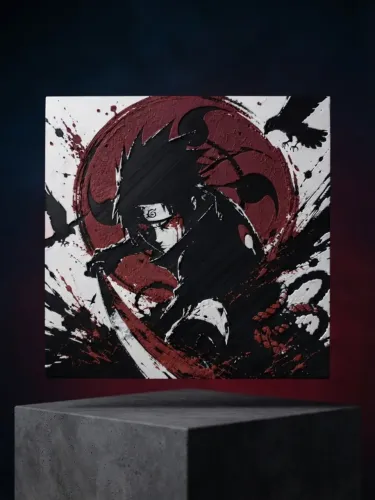 Quadro 3D Sasuke Uchiha - Naruto