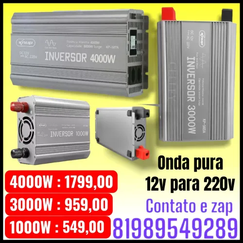 Inversor de Onda Pura 4000W ,3000w e 1000w 