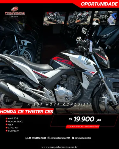CB250 Twister cbs 2019 - Km baixo (Conquista Motos)