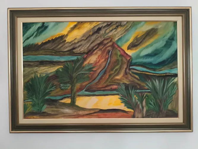 Quadro de parede. Dimensões, 64 por 93cm.