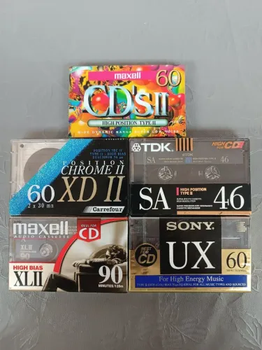Fita k7 tdk maxell sony chrome virgens lote 5 fitas 