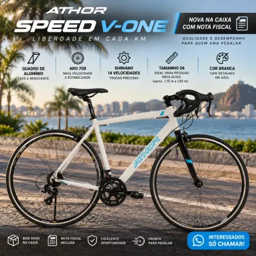 Bike Speed Athor V-One  Alumínio Shimano 14V Nova na Caixa