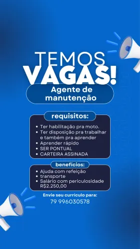 Vaga para agente de manutenção 