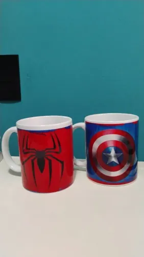 Caneca Personalizada Heróis Homem Aranha Capitão América Marvel
