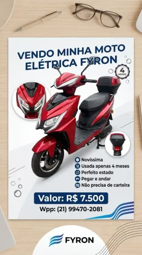 Scooter elétrica fyron 4 meses de uso
