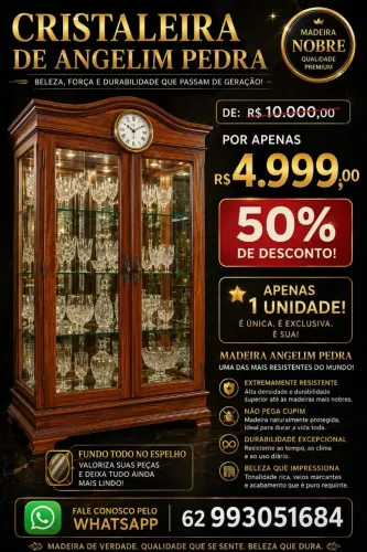 CRISTALEIRA MADEIRA ANGELIM PEDRA