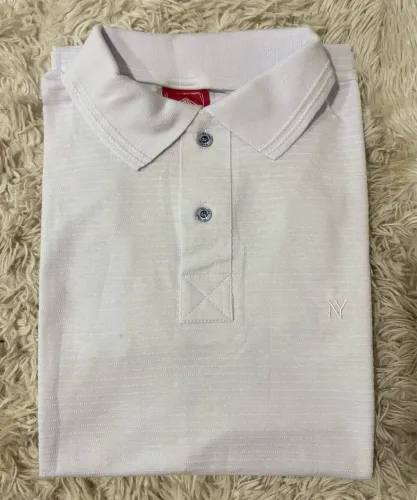 Camisa Polo Texturizada Branca 