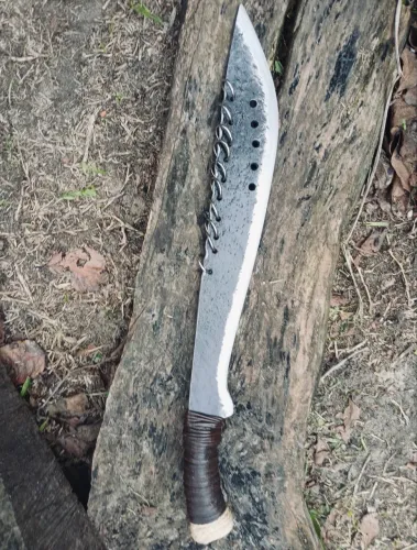 Facão Artesanal Esportivo em Aço Carbono de 4mm Forjado e Tratado