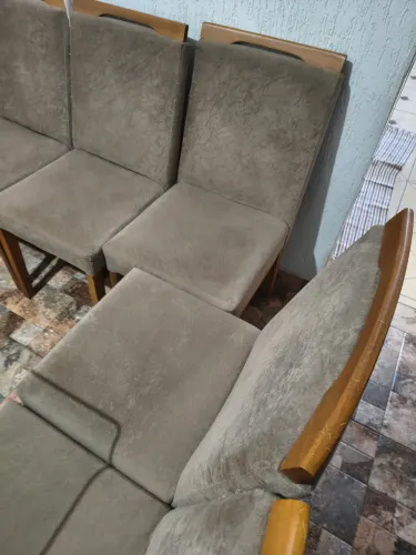 Cadeiras Marca Silvia Designer em Tecido Suede 8 cadeiras