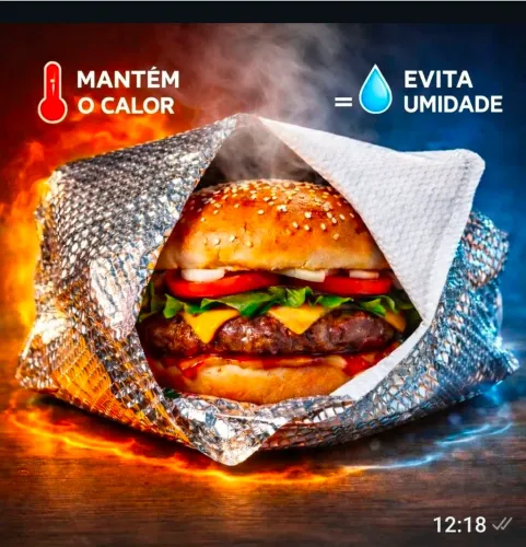 Papel alumínio laminado para lanche hambúrguer