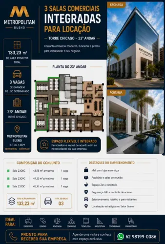 Prédio/Edifício inteiro para aluguel possui 133 metros quadrados em Setor Bueno - Goiânia 