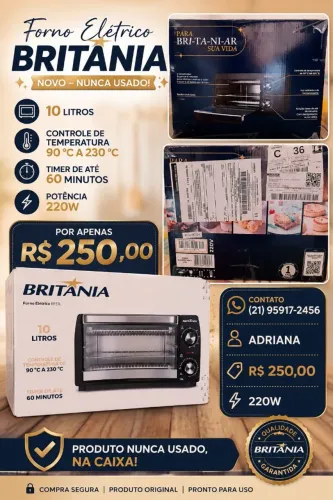 Forno elétrico Britânia novo 220w