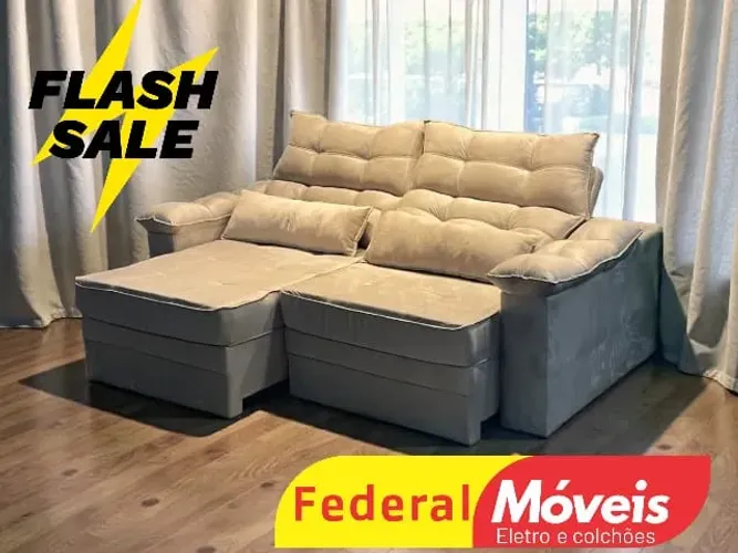 Sofá 2,00m Retrátil e Reclinável - Promoção!
