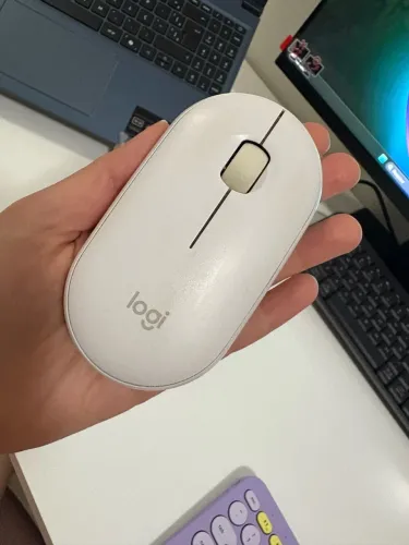 Mouse Logitech Pebble M350 Sem Fio Bluetooth Branco