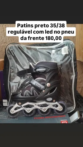 Patins preto 35/38 regulável