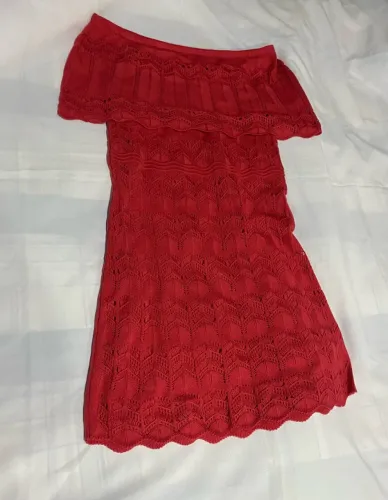 Vestido tricô vermelho