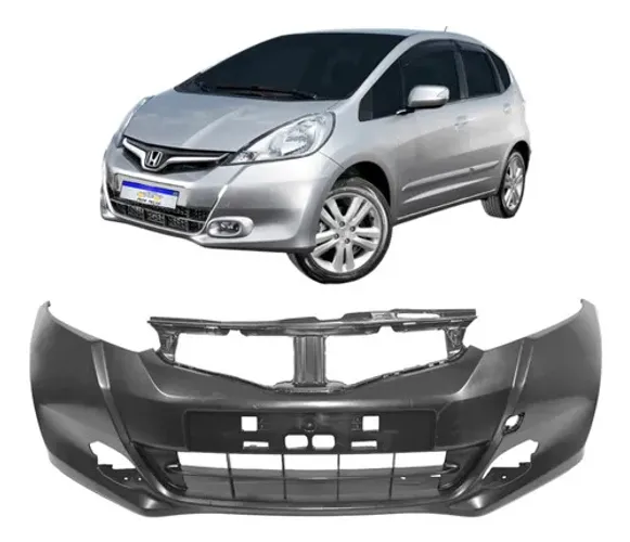Parachoque Dianteiro Honda Fit 2013 2014 Novo C/furo Preto