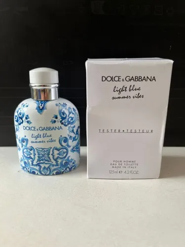 Dolce gabbana light blue summer vibes masculino 125ml + amostra de brinde 