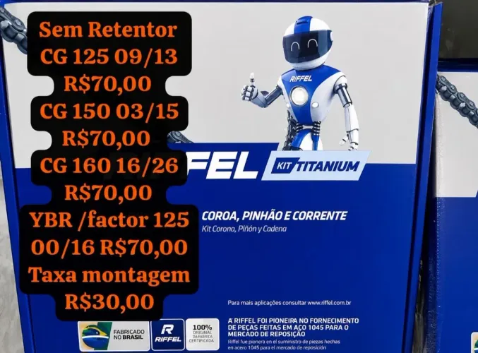 Andamento CG 150, 160 Riffel SEM RETENTOR