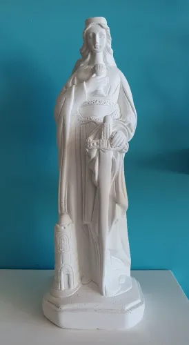 Estátua em gesso Santa Bárbara 28 cm
