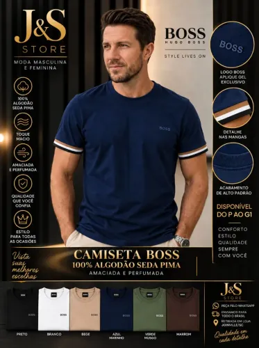Camiseta Masculina Seda Pima Premium 100% Algodão - P ao G1