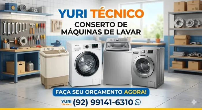 Conserto e higienização de máquinas de lavar.
