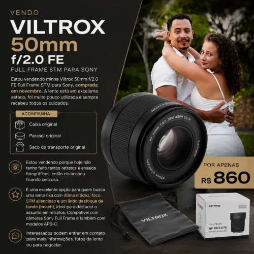 Lente Viltrox 50mm f/2.0 FE Full Frame STM para Sony