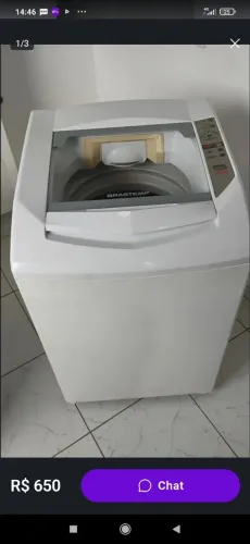 Máquina de lavar roupa Brastemp 10 kg clean, com defeito