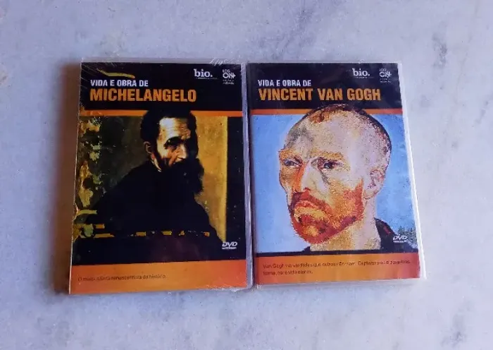 dvd original - vida e obra de vincent van gogh e michelangelo = lacrados