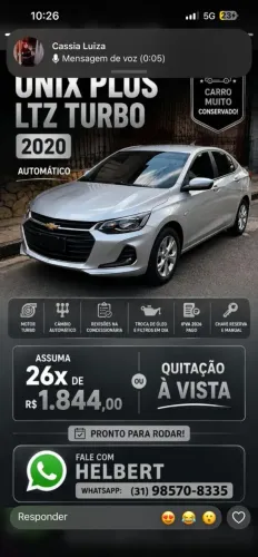 Chevrolet Onix Plus LTZ 1.0 12V TB Flex Aut. 4P 2020