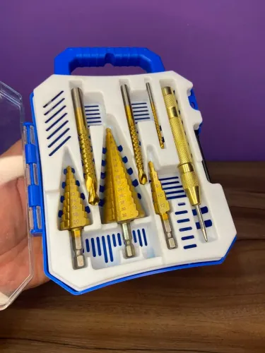 Conjunto de 7 Peças Broca Escalonada com Maleta