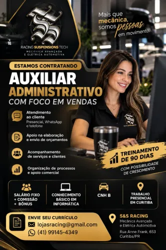 VAGA: AUXILIAR ADMINISTRATIVO - FOCO EM VENDAS