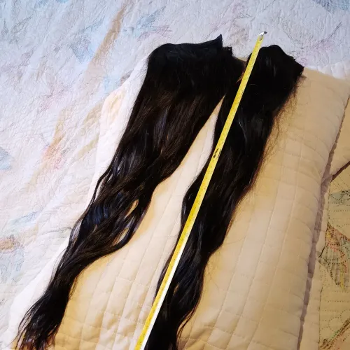 Cabelo virgem humano indiano 63 cm 2 tela *