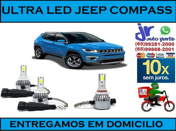 Lampada Ultra LED (Alta e Baixa)Jeep Compass 6000K 12V 24V