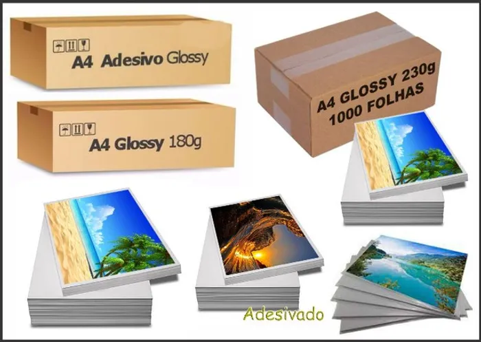 Papel Fotográfico Adesivo  ou Normal Glossy A4
